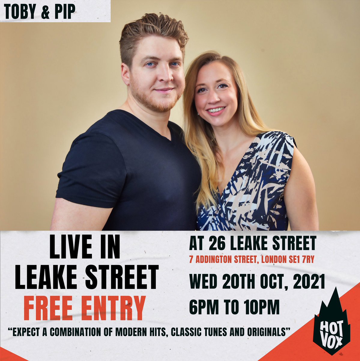 Gig on Wednesday next week <a href="/26leakestreet/">26 Leake Street</a> with <a href="/Hot_Vox/">HOT VOX</a> 🔥🎙

#livemusic #london #gig #freeentry