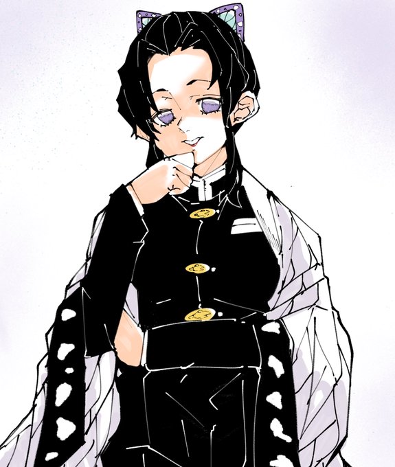 ぜろ。さんがTwitterに投稿した胡蝶しのぶ(鬼滅の刃)のイラスト。