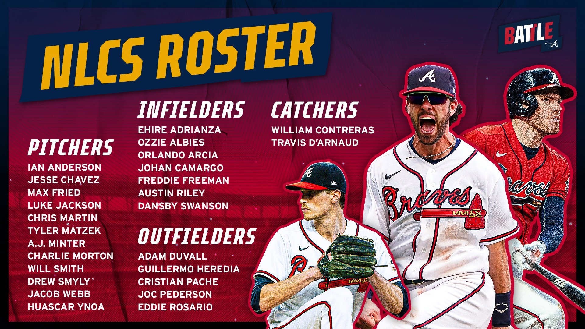 Atlanta Braves on X: Your 2021 Atlanta #Braves NLCS Roster: #BattleATL   / X