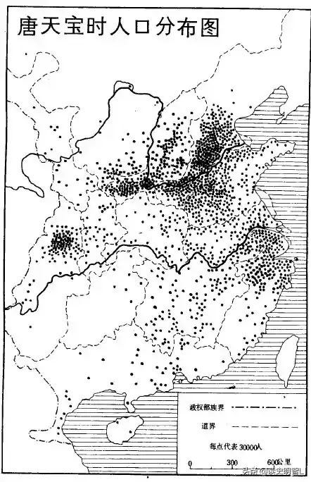 中国古代の人口分布1 前漢〜唐 