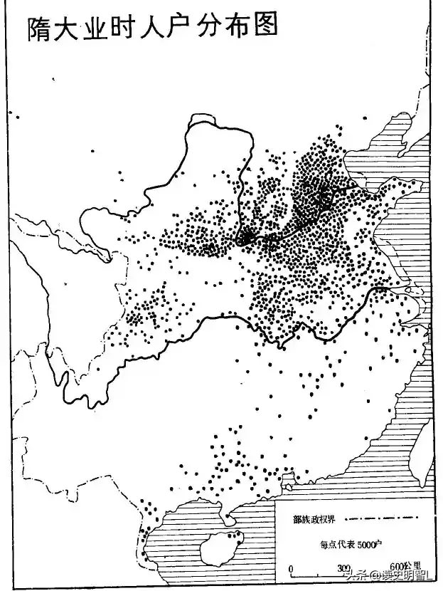 中国古代の人口分布1 前漢〜唐 