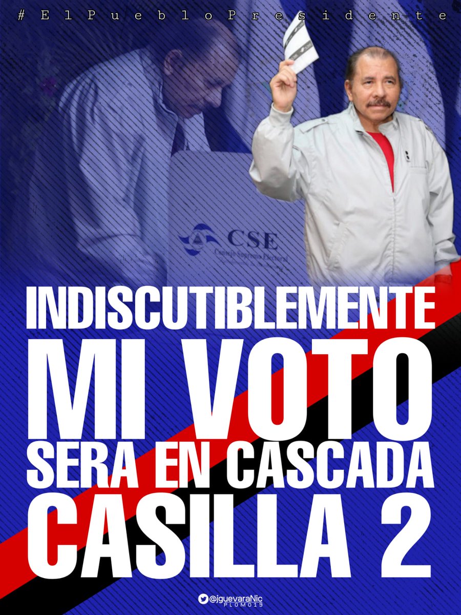 #FuerzaDePuebloQueVence #Nicaragua #OctubreVictorioso sin equivocarnos nuestro voto debe ser seguro en la casilla 2 @fabyofgod @BolrauYa @angely_bravo12 @MisticaRevoluc1 @SolDeLibertadNi @DefensadelFSLN @TPU19J @QueenMo1204 @DiablaSandi @RiNSandinista