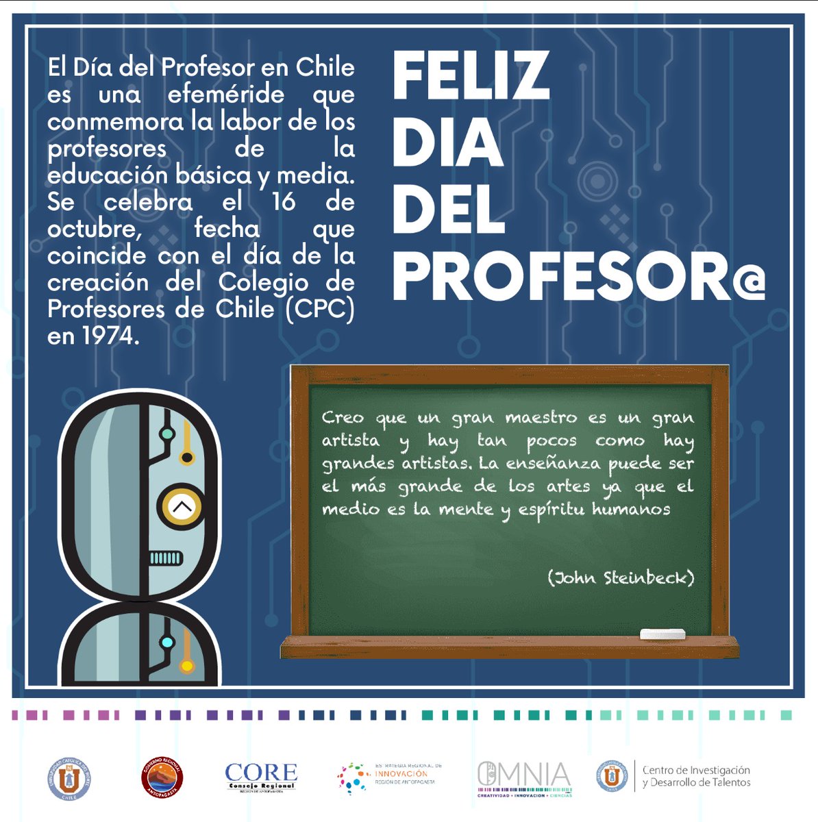 omnia_ucn's tweet image. Creemos en el poder transformador de la educación y hoy nos sumamos a los saludos a los/as docentes que con dedicación transforman la vida de miles de estudiantes 📚🤍

Muy feliz día a quienes con innovación y creatividad ejercen esta hermosa profesión 👩‍🏫👨‍🏫¡Feliz día! 😊