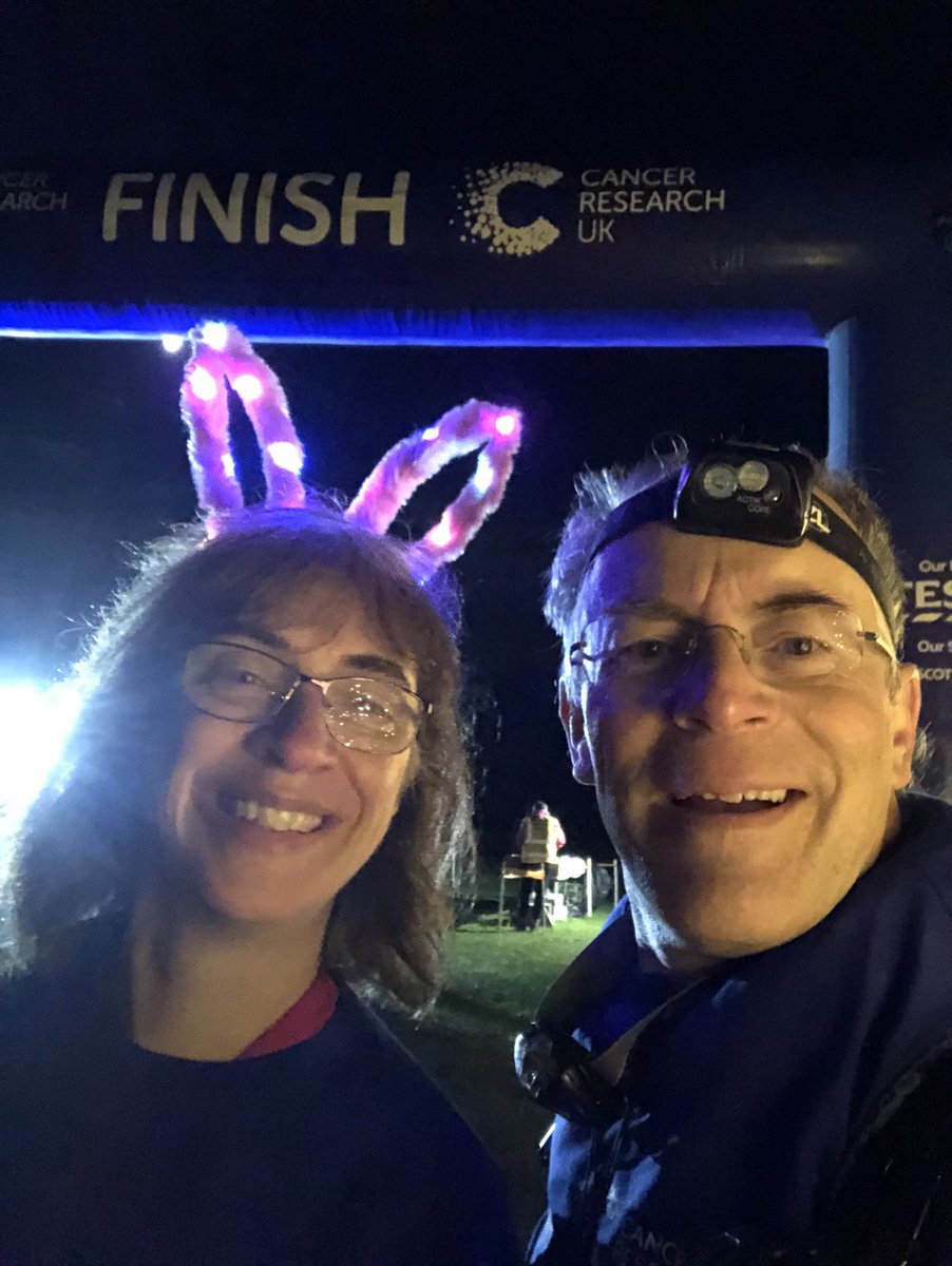 Finishing the ⁦<a href="/CR_UK/">Cancer Research UK</a>⁩ Cancer Research Oxford Shine 10k Night Walk around the centre of Oxford last night