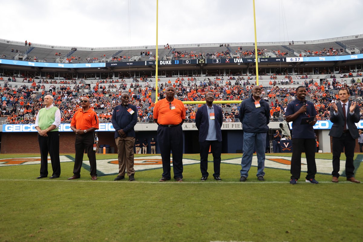 VirginiaSports's tweet photo. Proud to host and honor Groundbreakers Gary Ham, Harrison Davis, Stanley Land, Kent Merritt and John Rainey! More on Ham ➡️ https://t.co/yqbFgEMwIj 🔶⚔️🔷 #GoHoos https://t.co/SOPZimSsmR