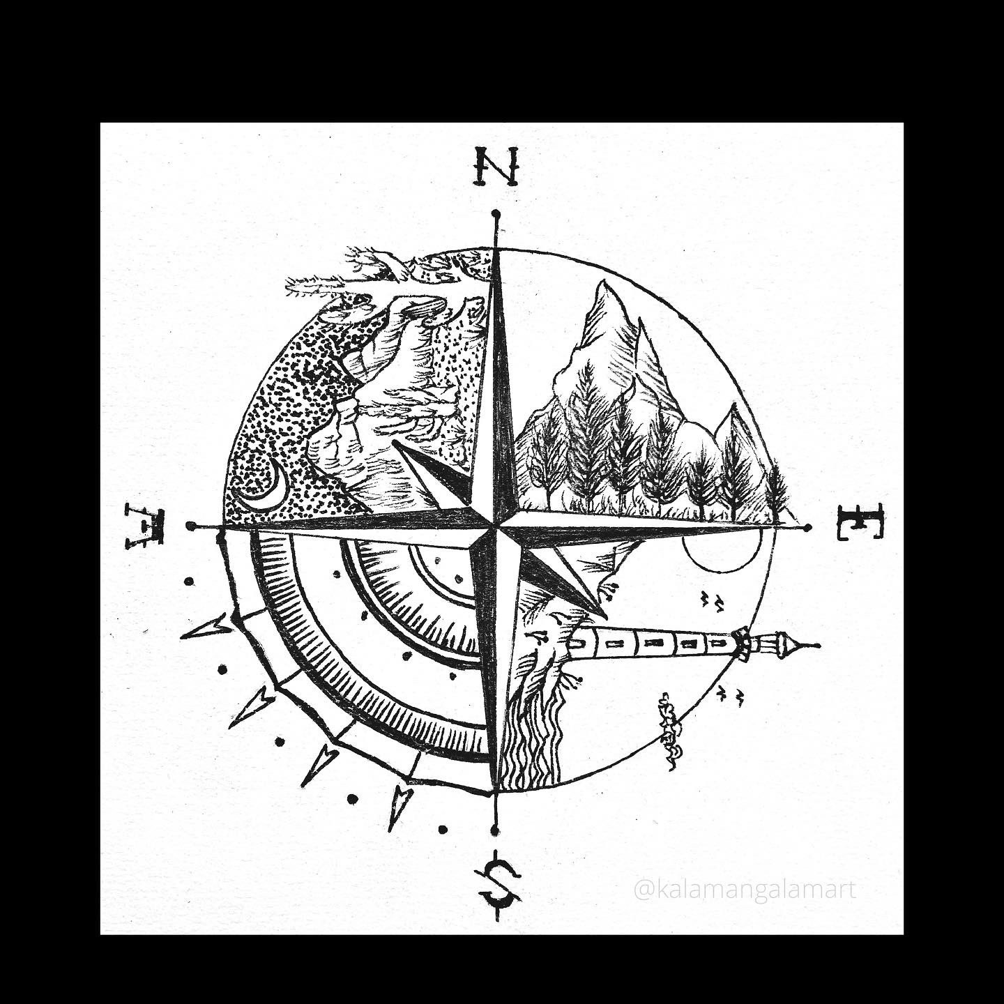 Not All Who Wander Are Lost Compass Tattoo