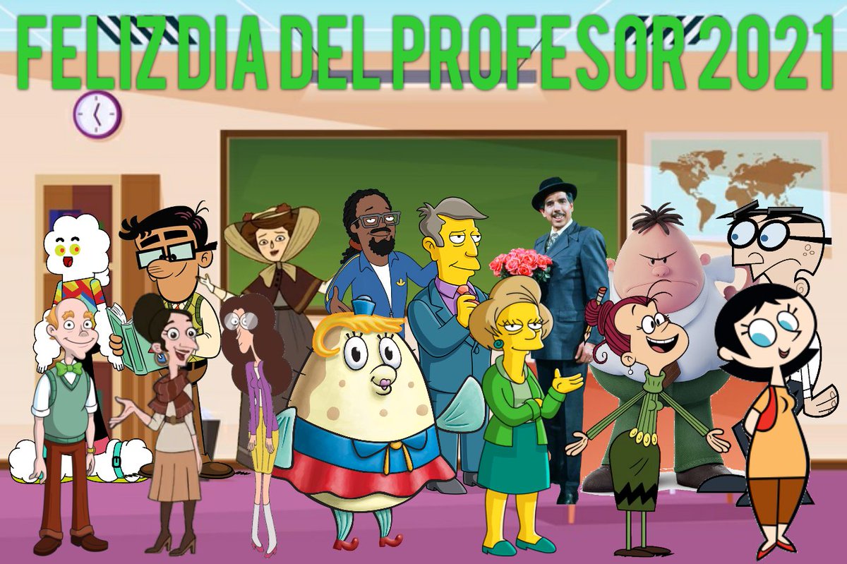 luis1201_arturo's tweet photo. Feliz Dia del Profesor para todos los Profesores del mundo.
#BobEsponja #LosSimpson #TheLoudHouse #LosCasagrande #Clarence #ElIncreibleMundoDeGumball #MasAllaDelJardin #OyeArnold #LosPadrinosMagicos #ElChavoDel8 #Duncanville #LaLeyDeMiloMurphy #DiaDelProfesor https://t.co/nubgivqPSB
