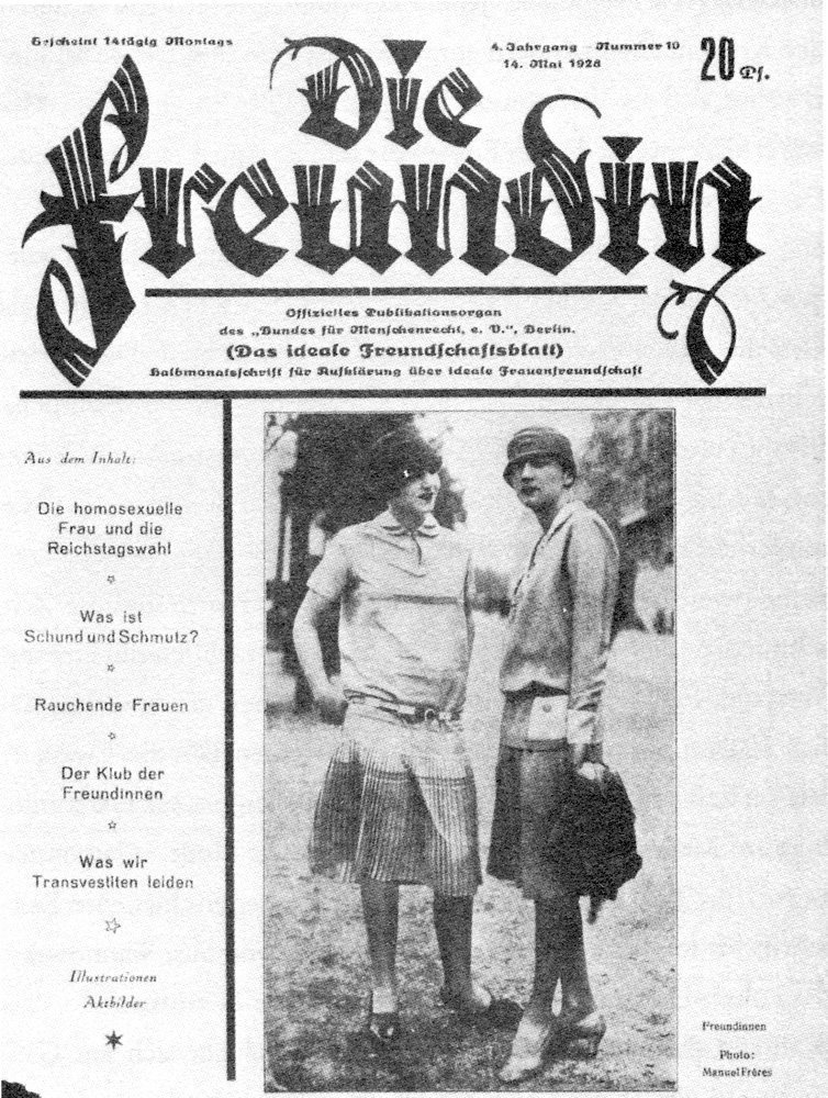 Die Freundin: Weimar Germany's premier lesbian magazine. Summer edition, May 1928.