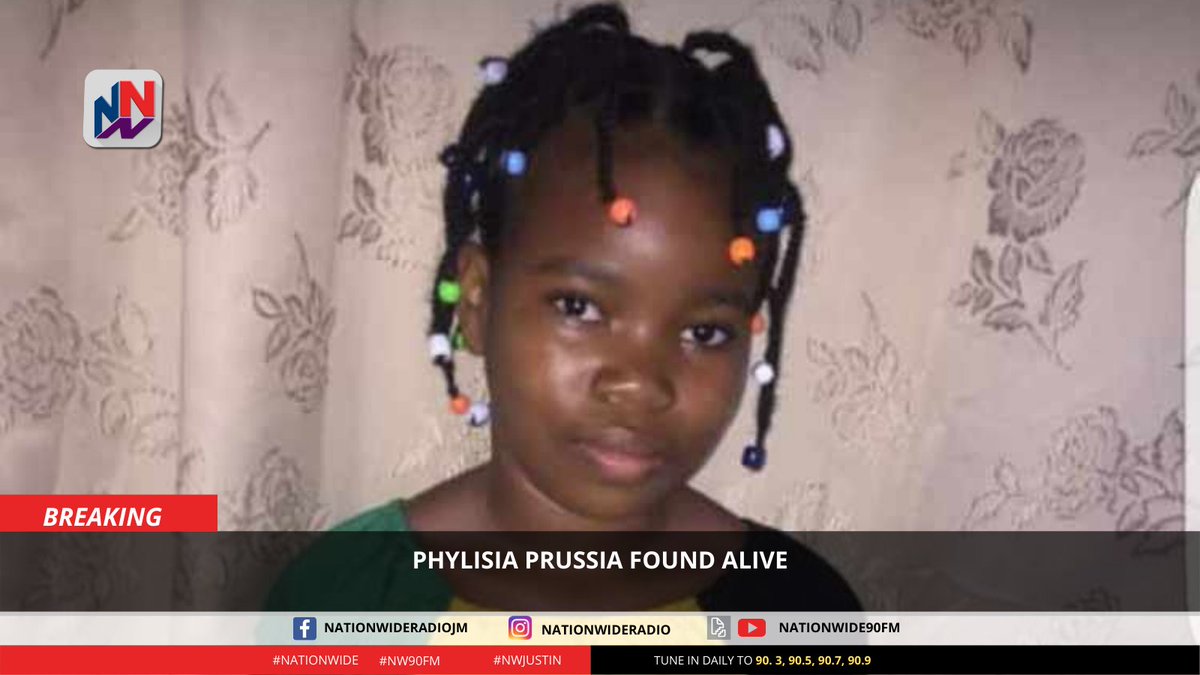 BREAKING:  <a href="/NationwideRadio/">Nationwide90FM</a> understands nine year old Phylisa Prussia, who had been missing since Thursday evening, has been found  alive.

More details to come.

nationwideradiojm.com/9-year-old-phy…