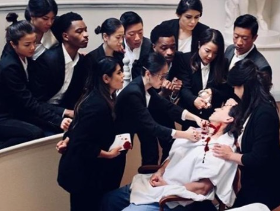 MGHanesthesia's tweet photo. The Ether Dome painting represents #EtherDay on Oct. 16, 1846, when the first public demonstration of the use of ether as anesthesia for surgery took place at Mass General.  We love the version that #MGHanesthesia residents created several years ago! #WorldAnaesthesiaDay https://t.co/HPS12VpW2K