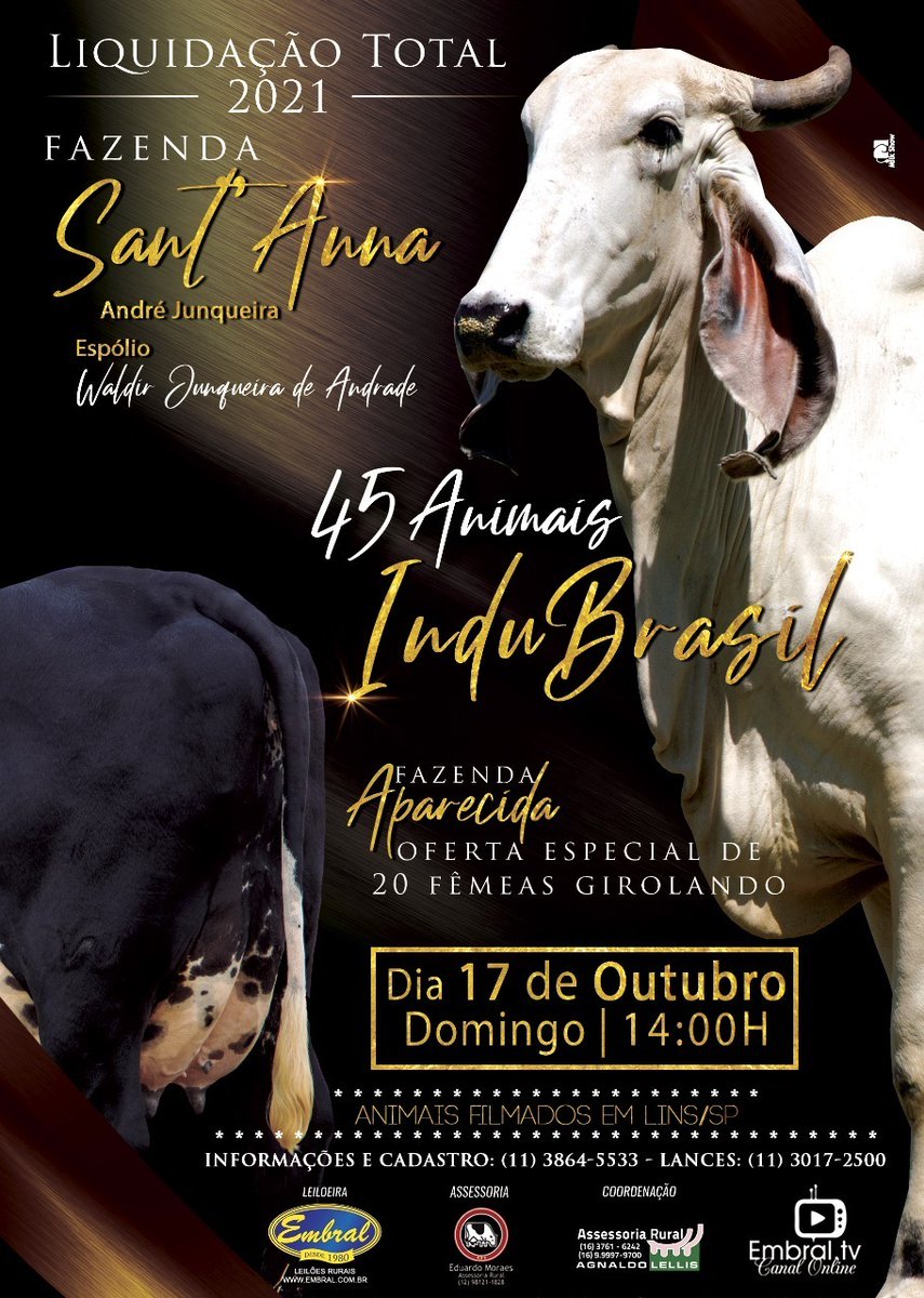 embralleiloes's tweet photo. Liq Total Fazenda Iracema
17 de outubro - 14 Horas
#embralleiloes #embral #embraltv #lideremgadodeleite #leilaoéaqui #girolando #girolandobrasil #vacadeleite #leite #leilao #leilaoonline #juntossomosmaisfortes #oagronaopara #leilaodegado #gado #embral41anos https://t.co/lVyS1GxS1I
