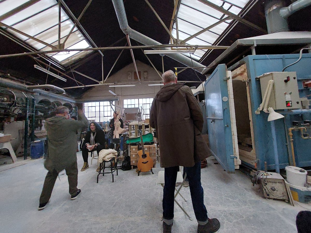 NJ_Jenkinson's tweet photo. Great evening at @potteriestiles for Kiln Songs. Fascinating hearing about the old tile making techniques. Some lovely music too #kilnsongs #ceramics #tilemaking #stokeheritage #stokeceramics #popuppotters #tiles #ceramicsculpture https://t.co/cSrDpPDuya