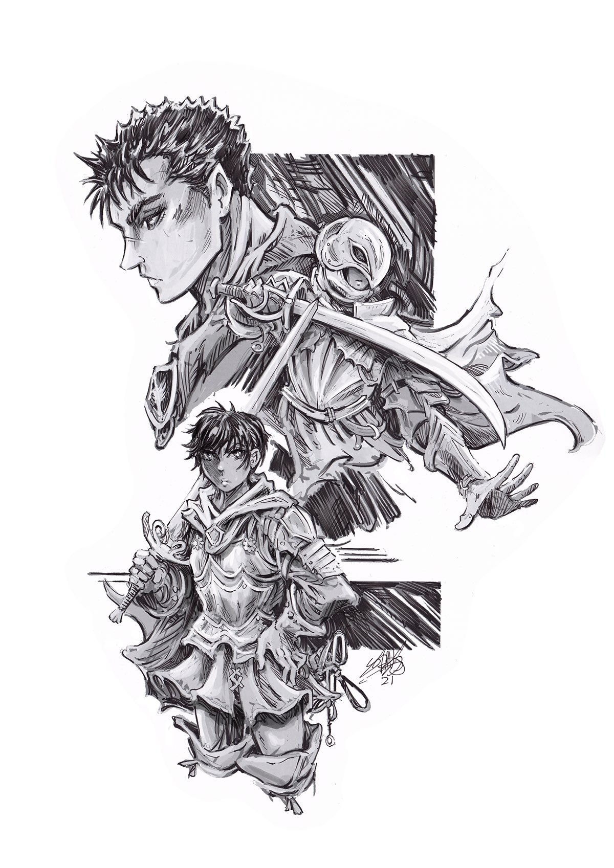 alguém sabe? #berserk #casca #griffith #guts