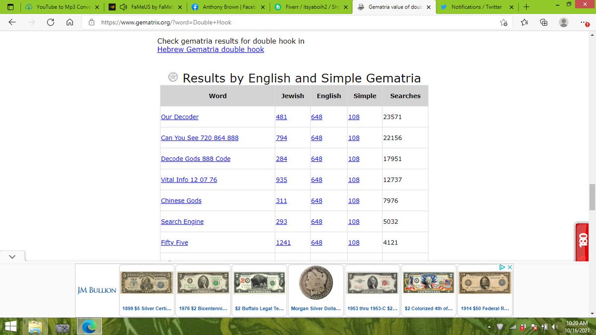 ItsYaBoiH2's tweet image. men lie...women lie...NUMBERS DON'T!! #gematria #FaMeUS #DoubleHook #ItsTime #HRQ