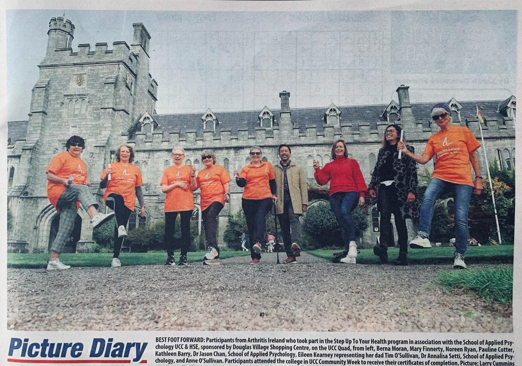 Arthritis Ireland Cork and Step Up to Your Health on the Echo today celebrating being physically and mentally active while living with a chronic condition <a href="/AcmelabScience/">ACMElab</a> <a href="/jessica_o_brien/">Jessica O'Brien</a> @jchan_ucc @DavyO