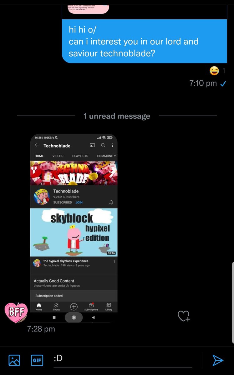 slayerofwarloks's tweet image. We Win These!!!
#SubscribeToTechnoblade