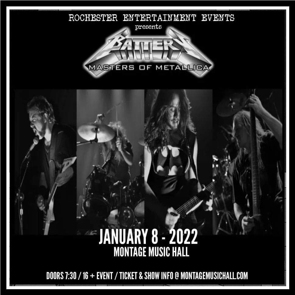BatterY "The Masters of Metallica" Tribute Band in Rochester, NY

Saturday, January 8th // <a href="/TheMontage585/">The Montage Music Hall</a>

Tickets: eventbrite.com/e/battery-the-…

RSVP: facebook.com/events/2206940…