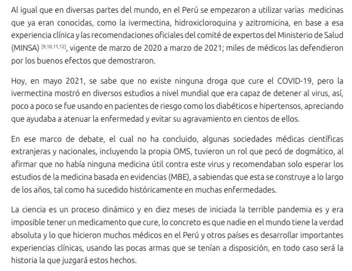 silamud75's tweet photo. El @ColegMedicPeru edita un libro donde se afirma que a la fecha el debate sobre la ivermectina "no ha concluido". Lo firma el mismo de la frase "arte médico". A estas alturas en el CMP hay "dinosaurios sagrados" que deberían extingirse
https://t.co/tMvPoNr6wC https://t.co/06XIihRqDs
