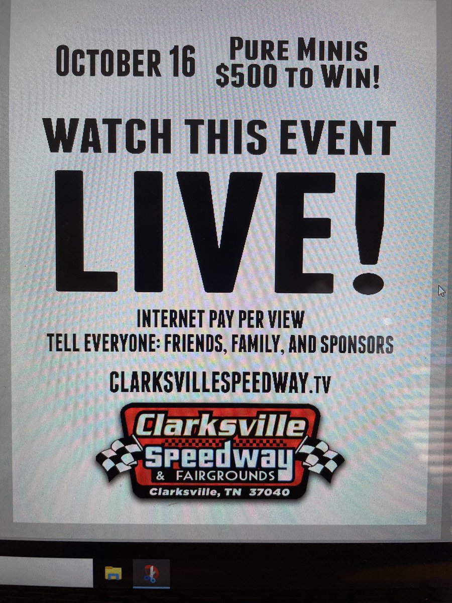 Watch all the laps live tonight at www. ClarksvilleSpeedway.tv