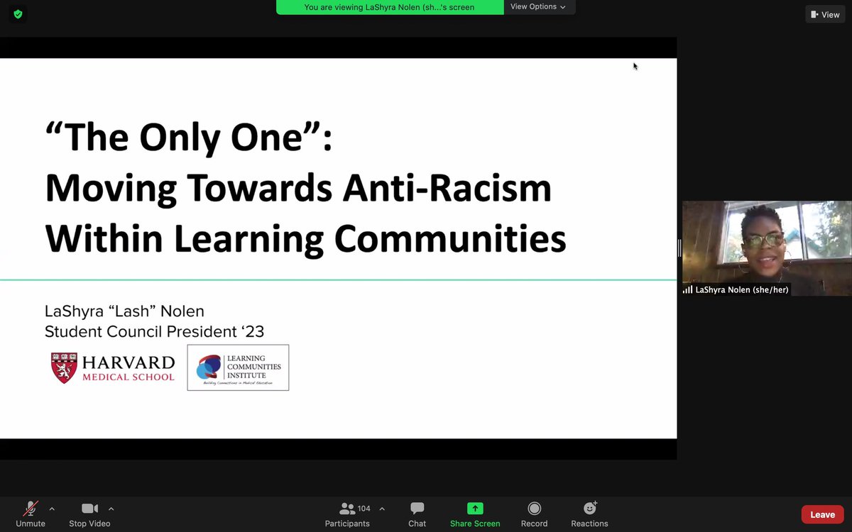 sbfazio's tweet image. Amazing talk by @LashNolen this morning on moving toward anti-racism in learning communities. @LearnComm_MedEd #2021LCI