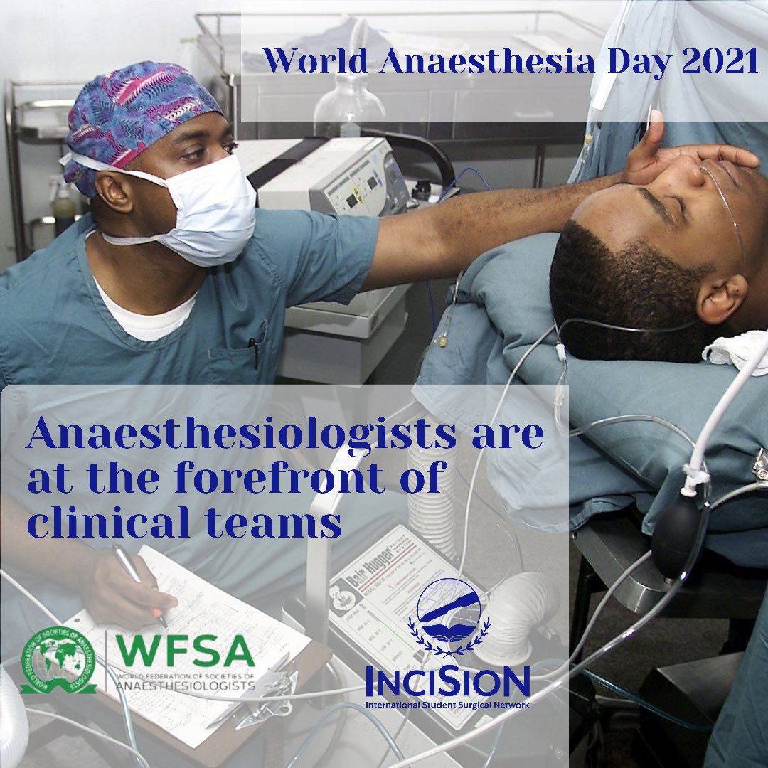 💉 Today is World Anaesthesia Day! We are very happy to partner with @wfsaorg to celebrate all #anaesthesia workforce in #GlobalSurgery ! 🤝 Only with teamwork we can achieve #UHC & surgical care across the 🌍 👉 Let’s engage together ! #WAD2021 #TheFutureOfTheOR #GlobalHealth