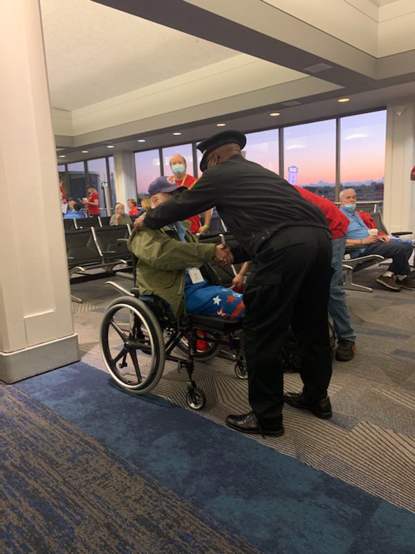 Milwaukee County Sheriff Earnell Lucas visited with veterans this morning as they boarded <a href="/SSHonorFlight/">Stars and Stripes Honor Flight</a> en route to Washington, D.C. This amazing organization has flown nearly 8,000 WW II, Korean War and Vietnam war veterans to see their respective memorials at no cost to them.