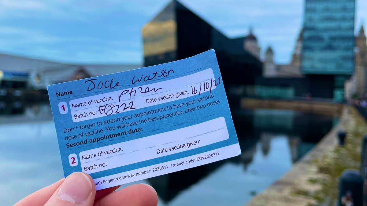 COVID19 booster ✅ Good to see a busy vaccination centre… even if I was met by some confusion, being a 23yr old coming for their booster! 🚑 #GetVaccinated @liverpoolccg