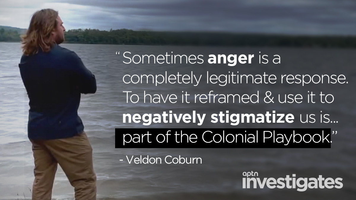 APTNInvestigate's tweet photo. Professor @VeldonCoburn believes anger can be an organizing force in the #ColonialToolkit.
Watch APTN Investigates: The Colonial Toolkit here: https://t.co/O9qfYBND74 https://t.co/ccbmU7HB5t