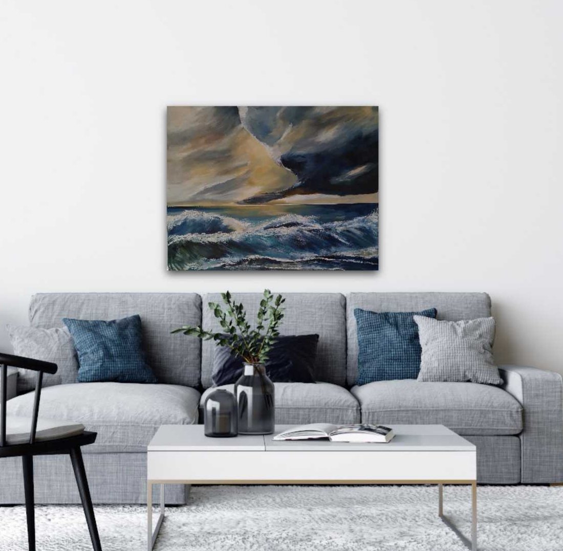 A little project I have been working on....not so little actually...100 cm X 80 cm on a deep framed stretched canvas.
#intetiordesign  #interiors123  #interiorstyling  #insituartroom  #seascapepainting  #shopsmall  #suppportsmallbusiness