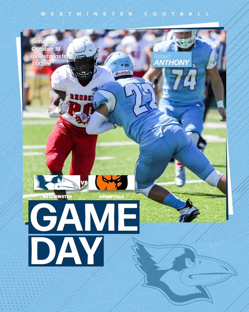 It’s a <a href="/WESTMOFB/">Westminster College Football</a> 🏈GAMEDAY!!!

🆚<a href="/GUPanthers/">Greenville University Athletics</a> 
📍Kent &amp; Judith Mueller Stadium
⌚️1:00 p.m.
📺 team1sports.com/prepcasts/