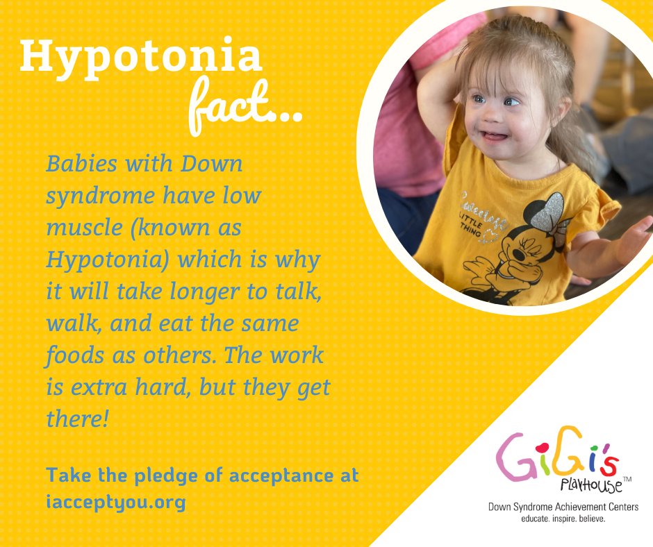 Sow Regenerativ antage Twitter 上的 GiGi's Playhouse Ind："Hypotonia causes a lack of stability. Muscle  tone and strength are not the same thing! While babies with Down syndrome  are now weak, it is important to remember