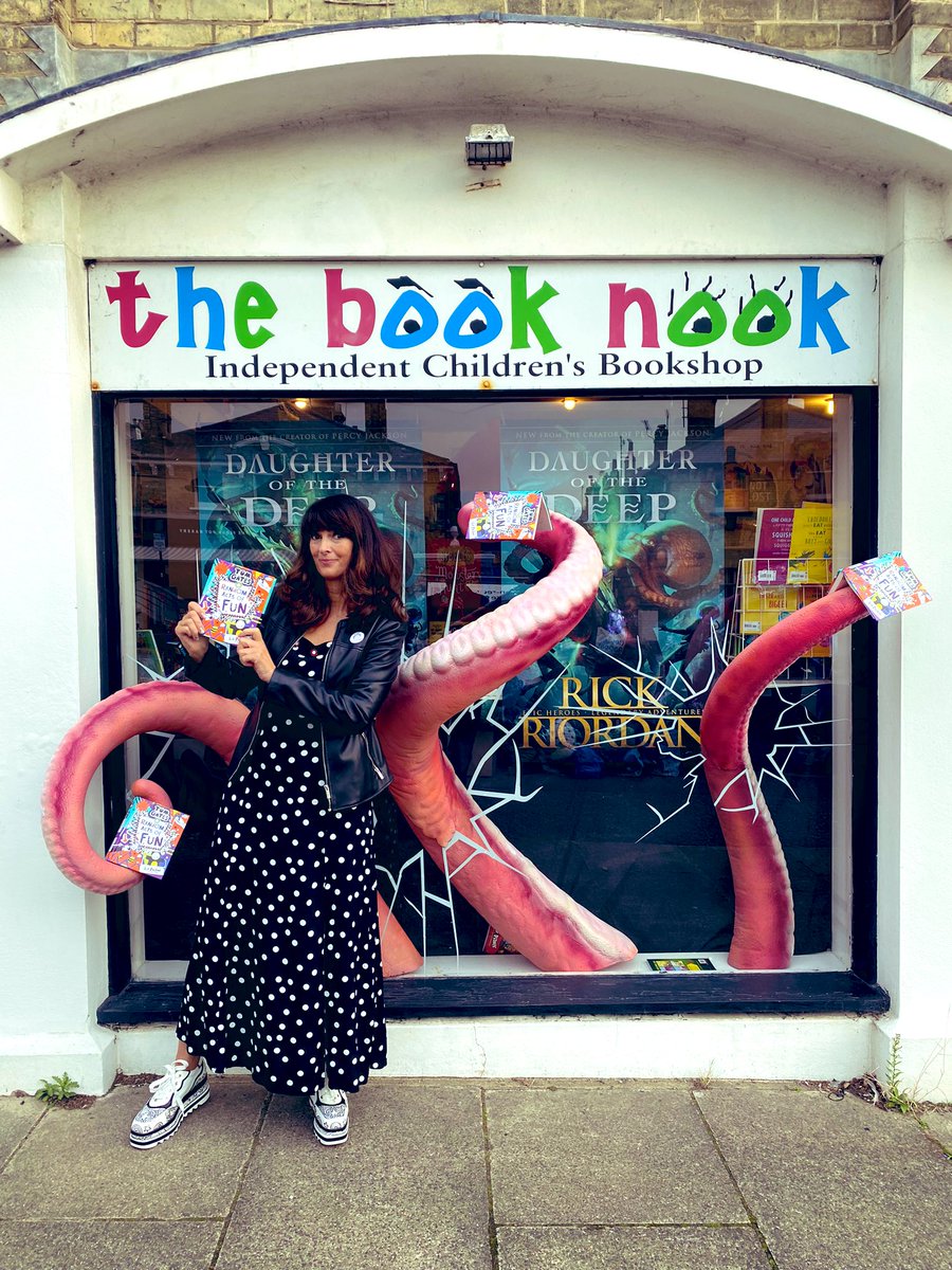 LizPichon's tweet photo. THANK YOU @booknookhove and everyone who came for a fabulous signing. I wrestled the octopus and won. Not sure this is what they intended it for… #RandomActsOfFun #TomGatesBooks https://t.co/TBBtOndXNQ