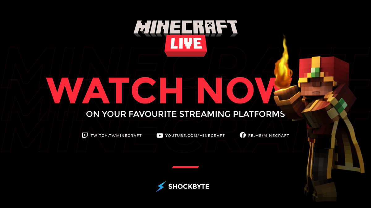 #MinecraftLive2021 is starting NOW! 🔥

Get the latest news about upcoming Minecraft features to look forward to and vote for the mob you want to win in this year's mob vote. Better not miss the show!

What are your predictions for this year's #MinecraftLive?