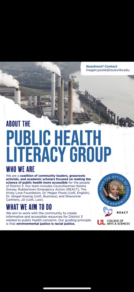 Environmental justice is racial justice. I’m so honored to serve our community as a member of The Public Health Literacy Advisory Group, and work with an amazing group of community leaders and scholars. #community #publichealth #louisvilleky #environmentaljustice