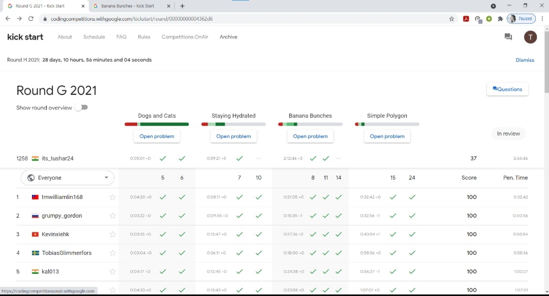 TusharKhanduri's tweet image. Kickstart kicks hard again...

Participated in Google Kickstart Round G and solved 3 problems (1 complete and 2 partially :&apos;).

Lemme know how was yours!! 🧑‍💻🧑‍💻

#googlekickstart #google #kickstart