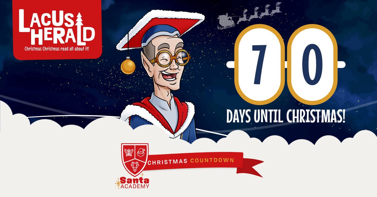 Only 70 days until Christmas! 🎅

Do you know what that means? We're getting closer and closer to the launch of the Lacus Herald!

From December 1st, children can read a new, exciting Christmas story - every single day!

#SantaAcademy #ChristmasCountdown