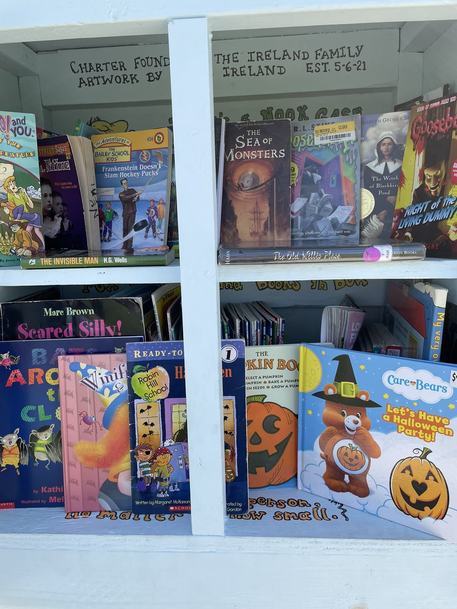 Ceimusic's tweet photo. The @NISDFranklinES little free library has hauntingly good books for the community! https://t.co/MngeZl9AU6