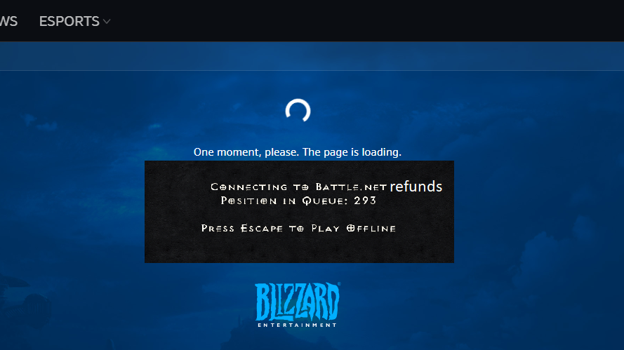 Bbfandstuffs's tweet photo. @d2resurrected Even your refund page is overloaded. https://t.co/4GfWOdH9SJ