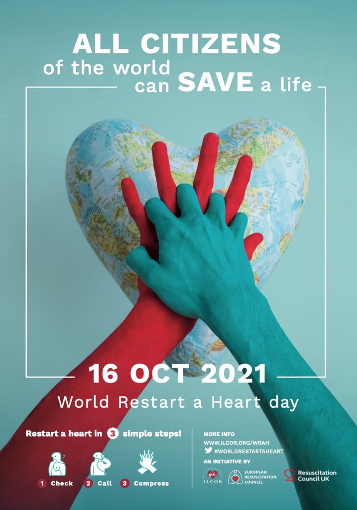 3 things to remember on #RestartAHeartDay, Check the person's heart is beating, call 999 and start compressions