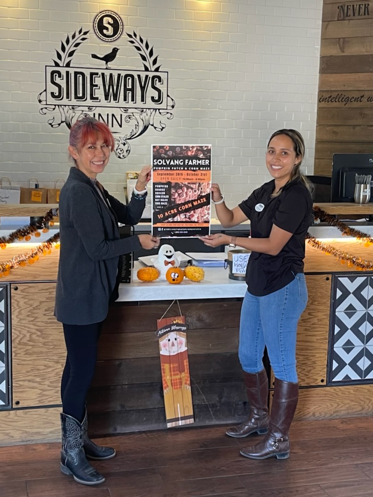 We are excited to promote our local community with pumpkin season. Check out The Solvang Farmer Pumpkin Patch with a big selection of pumpkins and fun little corn maze.