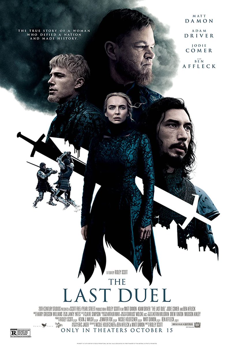 AisleSeat's tweet photo. THE LAST DUEL is an intelligent, provocative, and highly relevant film about sexual assault, anchored by Jodie Comer's Oscar-worthy performance. (Adam Driver is fantastic, too.)

My review: https://t.co/wEyQFDiEOh https://t.co/kggJq1m3u1
