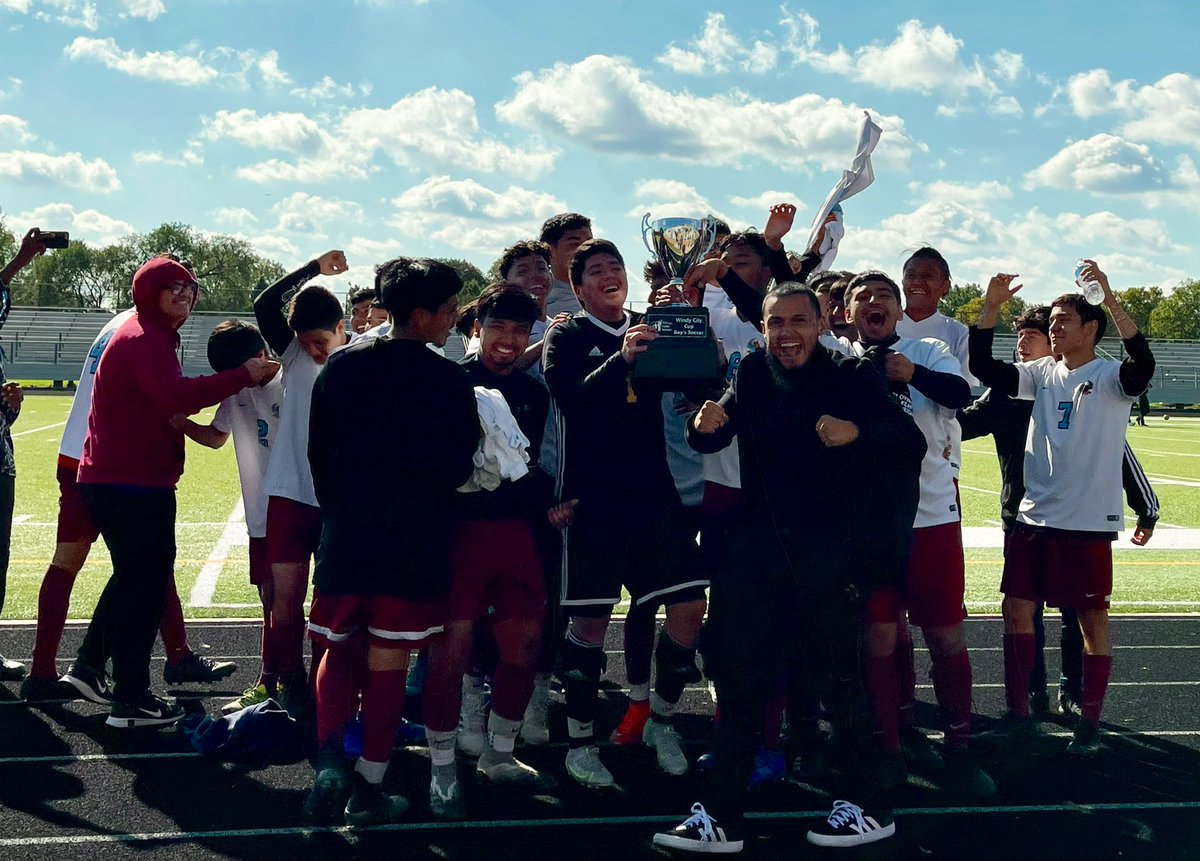 EAGLE OWLS WIN 🏆🏆🏆 Huge congrats to our NGHS Boy’s Soccer team for clinching the 2021 Windy City Cup with a 3-0 victory over Kelly HS ⚽️ <a href="/CPLAthletics/">Chicago Public League Athletics</a> <a href="/NorthGrandHS/">North-Grand High School</a> #nghsathletics