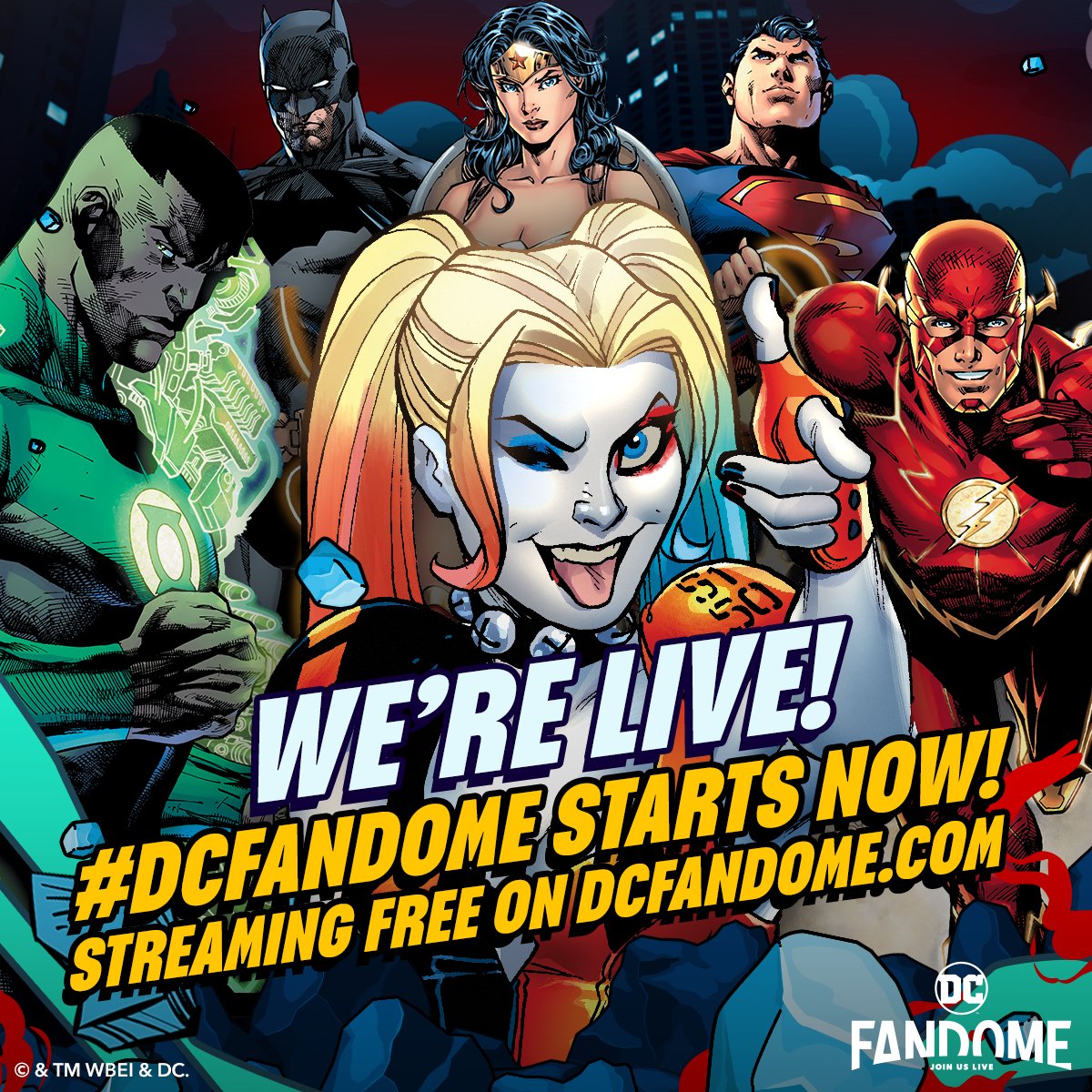 Holy #DCFanDome, Batman! The epic global DC fan experience is live NOW on DCFanDome.com! Join us for just over 3.5 hours as we reveal more about the DC Multiverse 🎉