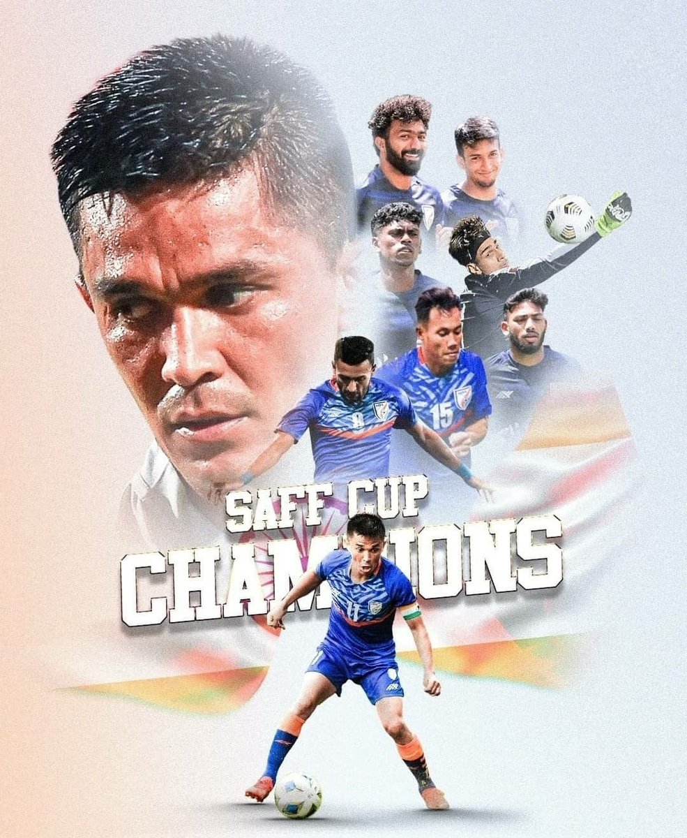 Gayu115's tweet photo. Congratulations team India for the Victory 🥳🥳
#SAFFChampionship 
#SunilChhetri #football #SAFFCup https://t.co/H1Zsn2PLnq