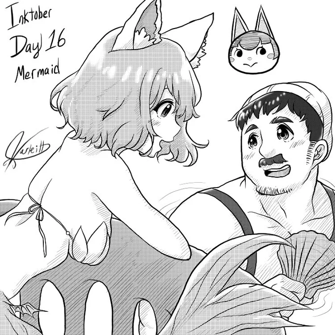 Day 16: mermaid Felicity
#acnh #inktober #cutgirltober #Felicity #pascal #anime #villager #gijinka #cat #mermaid #otter #AnimalCrossingNewHorizons #acnh #nintendoswitch 