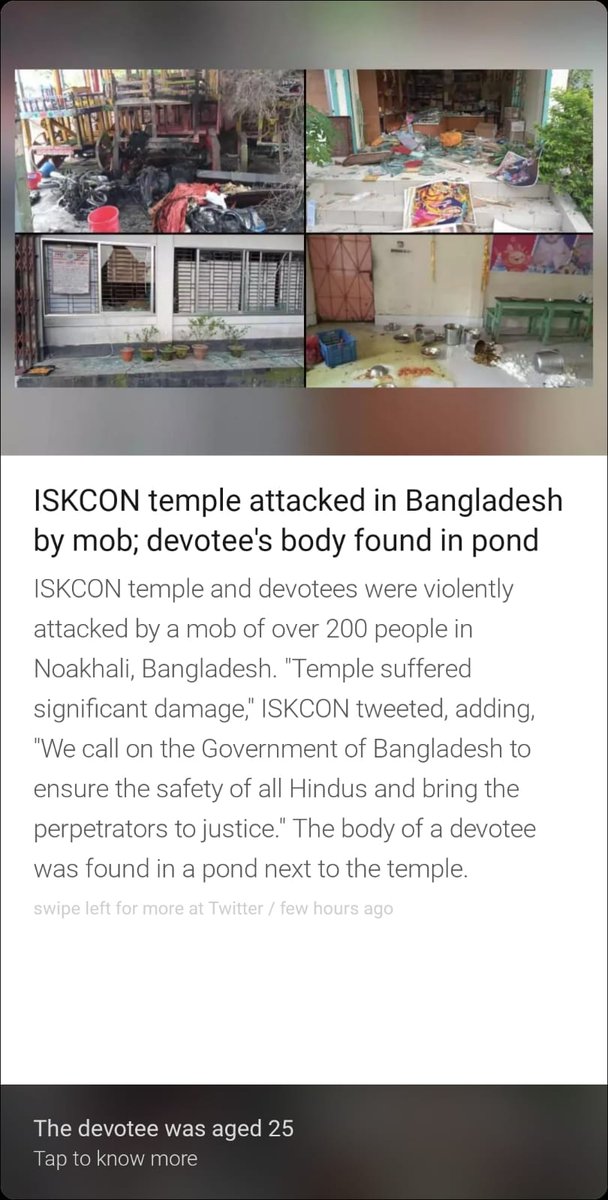 1chetanrajhans's tweet photo. #SaveHindus 

@iskcon Temple attacked in Bangladesh by jihadi community. They attacked devote Hindus in temple. 

#BangladeshiHinduWantSafety https://t.co/323fnzKfWW