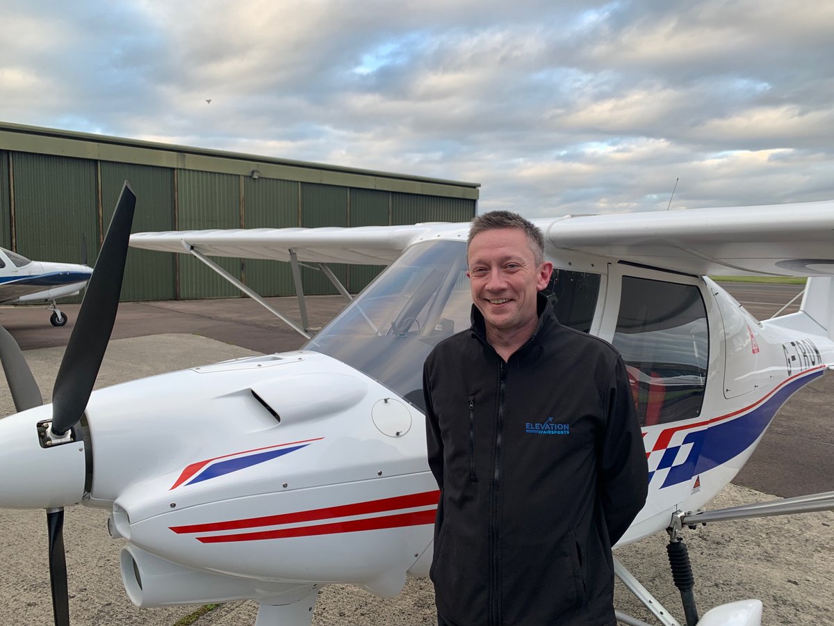 Congratulations to Steve who achieved his first solo yesterday evening! Top work! #elevationairsports #flying #flighttraining #learntofly #ikarusc42 #c42 #solopilot #pilot #gloucestershire #gloucestershireairport #pilot #microlight #NPPL #flight #sky #flyinginstructor