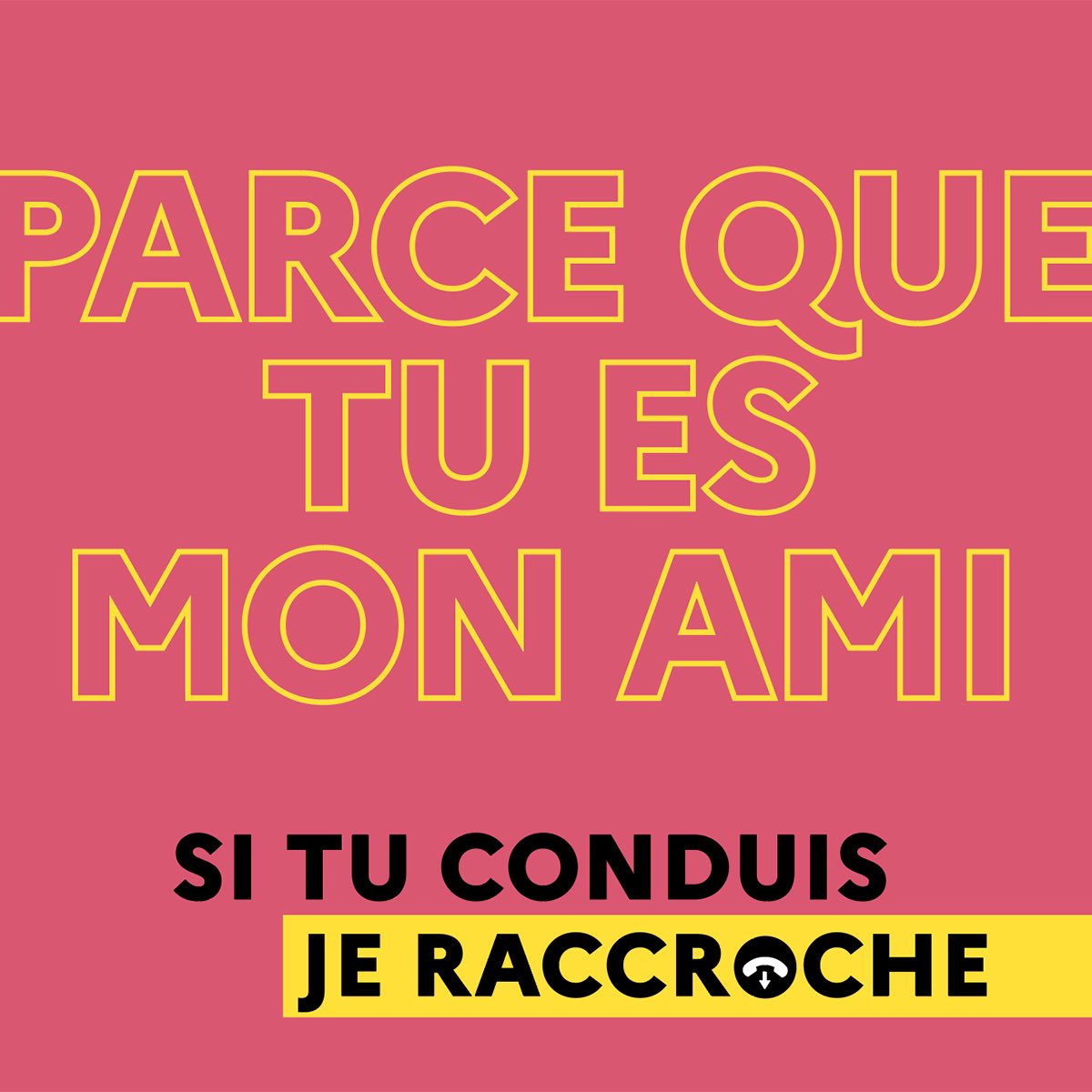 #SécuritéRoutière 

Un simple coup de fil altère la vigilance au volant. Pour prévenir vos amis que vous êtes sur la route, contactez les avant de prendre le volant. 

Protégez ceux que vous aimez !#SiTuConduisJeRaccroche