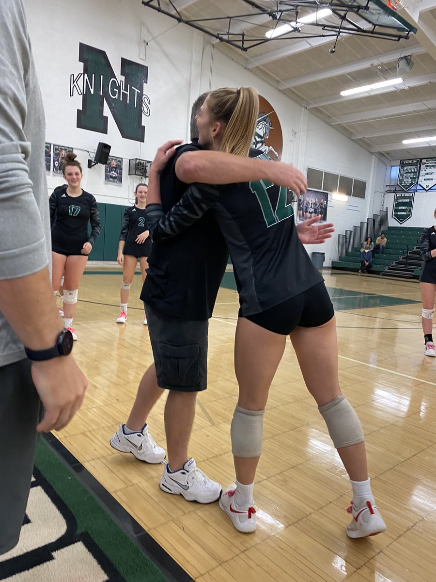 Mya Sopata just beat the all time ace record today at our match vs Tallmadge with 193 aces and counting!!! Former record holder Madison Knight was in attendance to pass on the record to Mya! Followed by hugs from coaches! Congratulations Mya you earned it 🏐