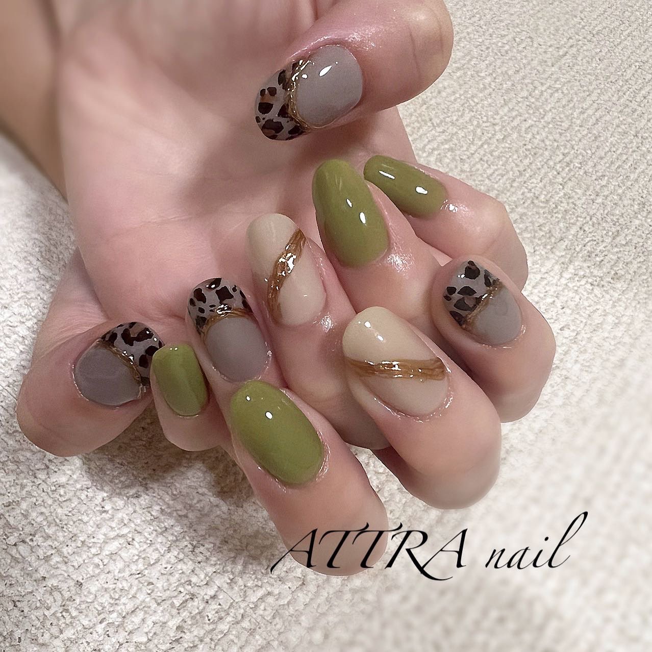 Attra Nail 倉敷ネイルサロン 人気の レオパードネイル ぜんぶ違うパターンのレオパード柄 こうして並べるとおもしろい ネイルって楽しいね アトラネイル 倉敷ネイルサロン ネイルサロン倉敷 秋ネイル 冬ネイル ネイルデザイン T Co